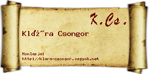 Klára Csongor névjegykártya